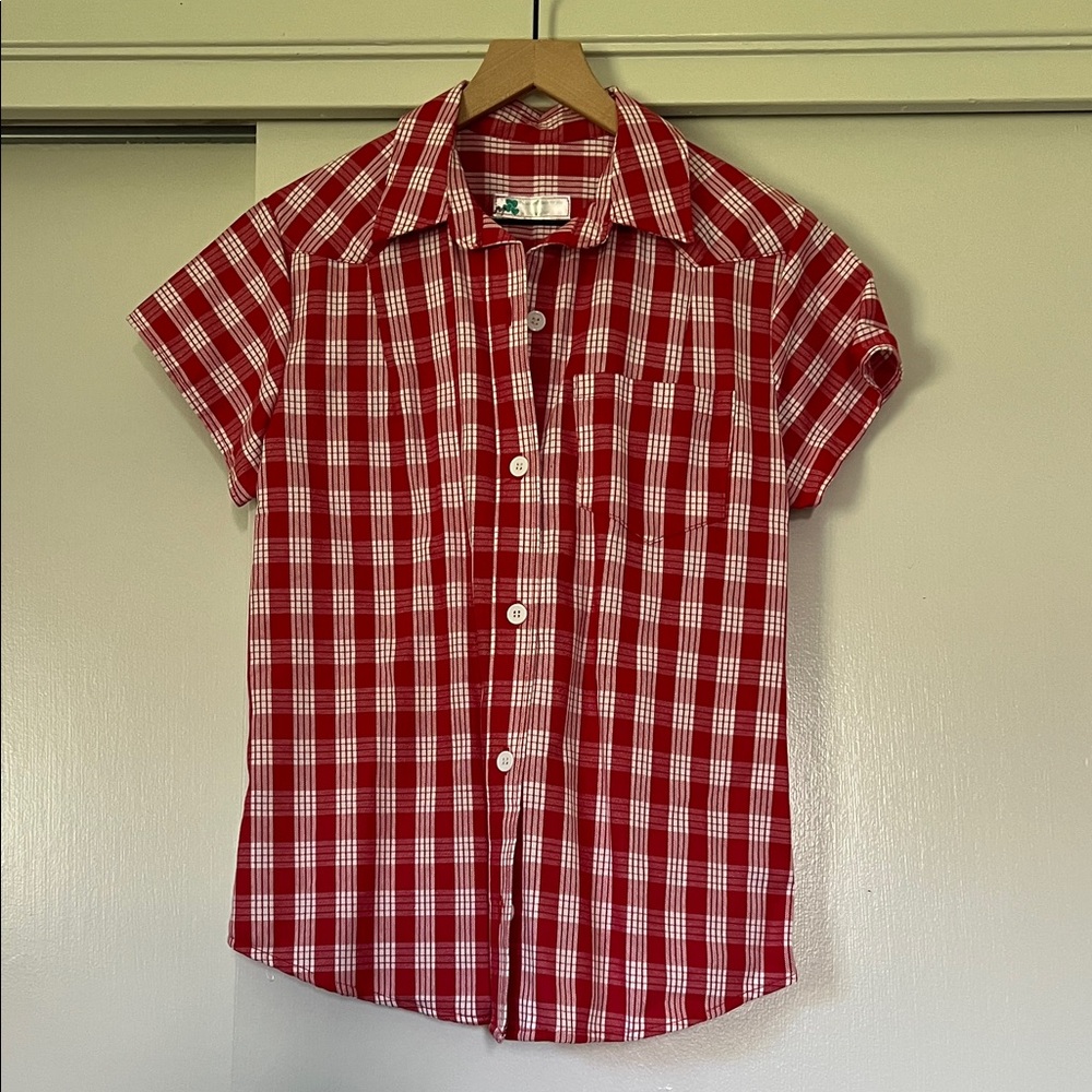 Red Palaka Button Down Shirt